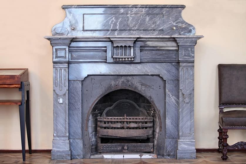 Grey Old Fire Place Non-Working Fireplace