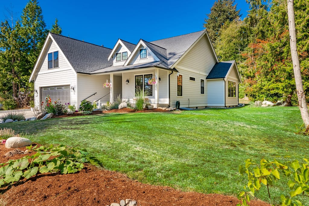 In sandy neutrals exterior house 