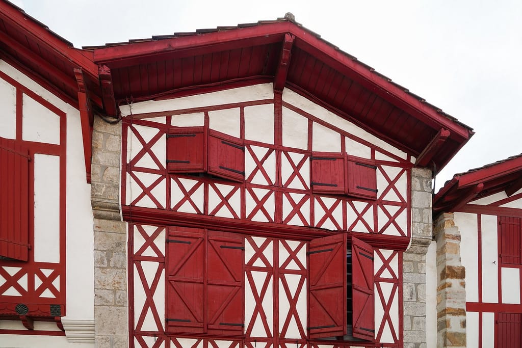 Red Basque house in La Bastide de Clairence