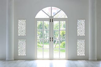 White With Glass French Door