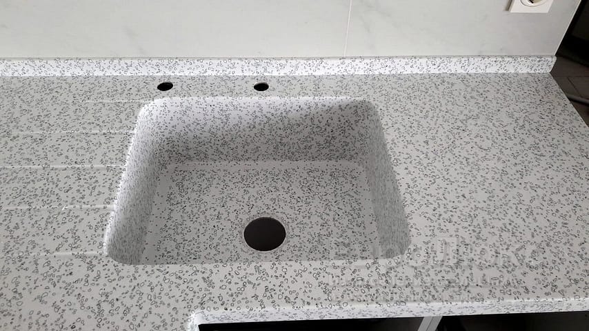 Cultured Marble Countertop With Sink 1, Refinish Cultured,