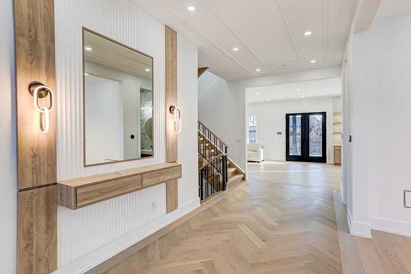 Explore exquisite custom home hallways