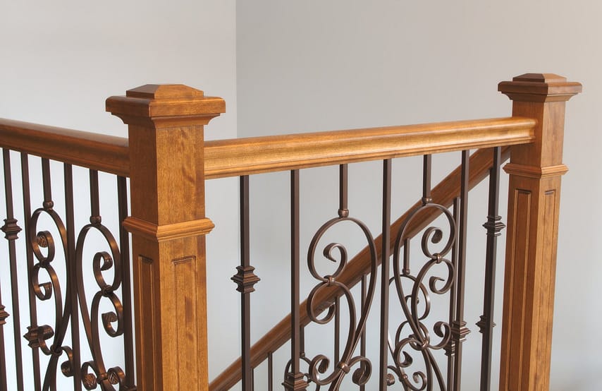 wood stairs newel handrail staircase home interior